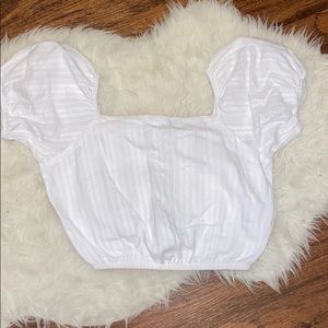 Show me your mumu puff sleeve crop top